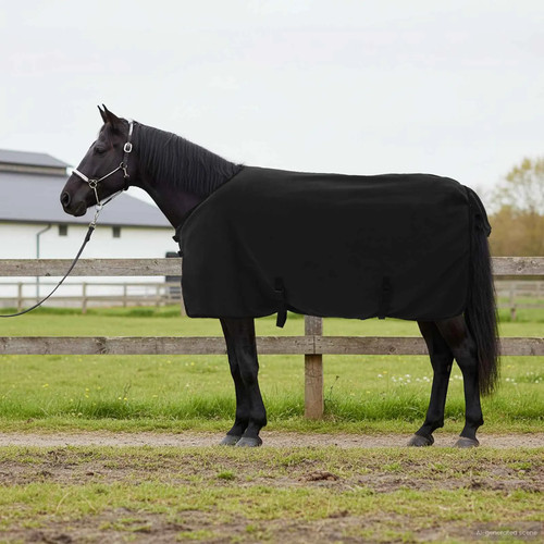 Walplus black horse blanket - black,