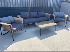 Argos Home Kona 5 Seater Rattan Effect Garden Sofa Set with Cushions Grey