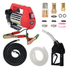 24V Portable Diesel Transfer Fuel Pump Kit - With Automatic Nozzle