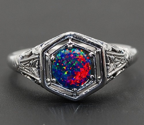 1ct red fire opal - fire, 925