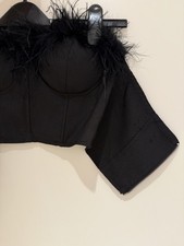 Boohoo Black Faux Feather