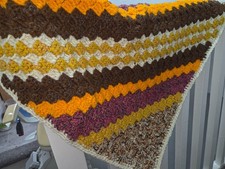 Hand made crochet wool blanket