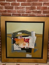 Abstract Modern Large Acrylic Painting On Canvas Beautifully Framed Signed