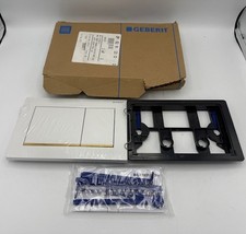 Geberit Omega20 Square WC Dual Flush Plate - White & Gold