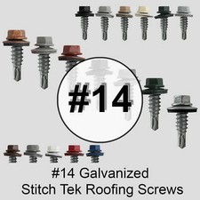 14 x 7/8" Type #1 Stitch Tek Metal to Metal Hex Head Colored Roofing Tek Screws