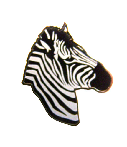 Zebra head enamel - head, pin