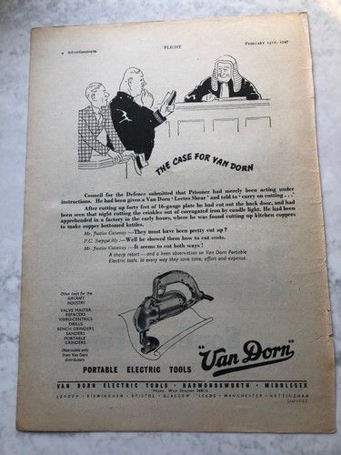 1947 aircraft advert van dorn - aircraft,
