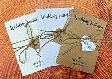 10X Personalised Vintage Wedding Invitations Day Evening Save the Date FL1a