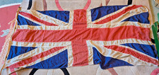 LARGE ANTIQUE / VINTAGE UNION JACK FLAG 33 X 72 INCHES - STITCHED PANELS