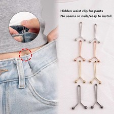 4PCS Adjustable Jeans Skirt Buckle Waist Clip Pants Tightening Sleeve Accessory