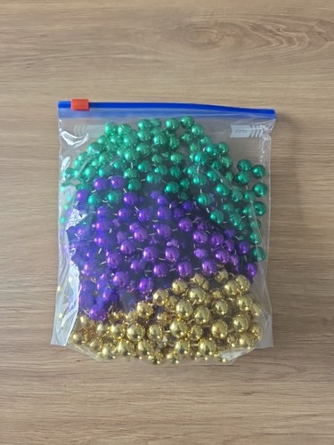 Mardi gras beads green purple - beads,