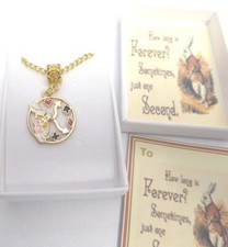 Alice in Wonderland Themed Necklace in Gift Box 18 inch silver plated chain