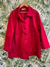 Ann Harvey red button up mid-length jacket size 24