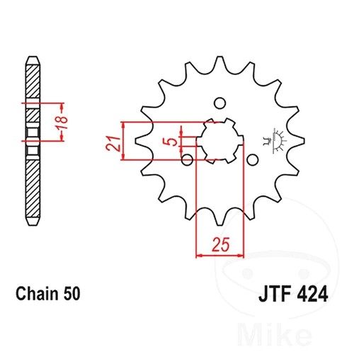 Front sprocket tooth 530 - front,