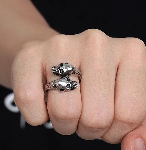 Silver skull snake stainless - snake,