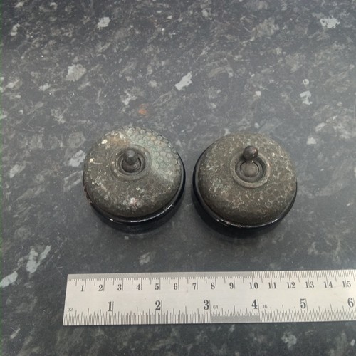 Pair antique steel - of,