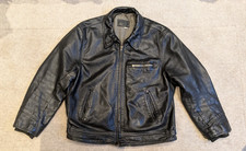 Vintage Highwayman Style Black Leather Jacket Size XL