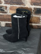 ZARA BLACK SUEDE STUDDED BOOTS
