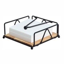 Elegant Metal Napkin Holder with Wooden Base Decor Iron Art Tissue Dispenser