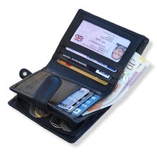 STARHIDE Mens RFID Blocking Soft Real Leather Wallet With Zip Around Coin Pocket