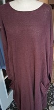 SEASALT  BURGUNDY  KNITTED HEARTFELT DRESS  Size 22 - 26" Pit-pit - 44" Length