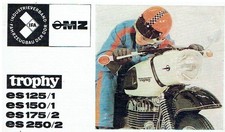 MZ ES125/1  ES150/1  ES175/2  ES250/2 TROPHY ORIG 1972 FACTORY UK SALES PAMPHLET