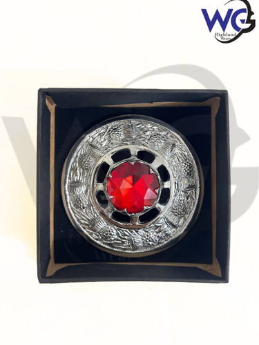 Scottish kilt flyplaid brooch - scottish,