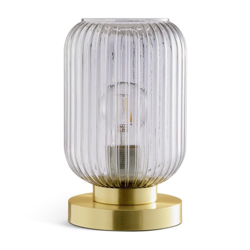 Clear glass table lamp - lamp, battery