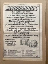 GROUNDHOGS HOGWASH TOUR POSTER