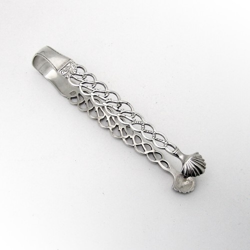 Large ornate sugar tongs - large,