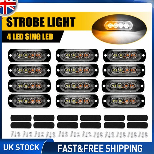 12pcs amber white - amber/white, led