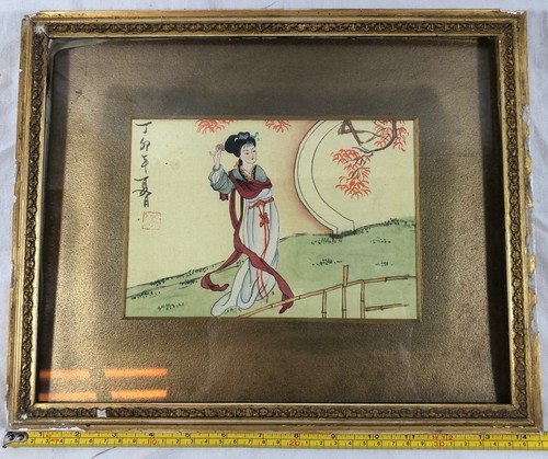 Vintage chinese silk painting - vintage,