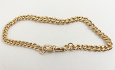 9ct Rose Gold Albert Bracelet Watch Curb 9.375 Antique 12.4 grams 8.75''