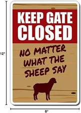 Keep Gate Closed Sheep Tin