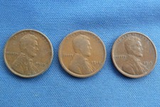 3x AMERICAN WHEAT ONE CENT