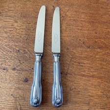 2 Antique Fiddle Thread & Shell Pattern Silver Plated Dinner Table Cutlery
