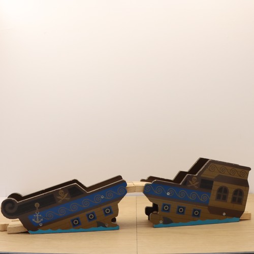 Wooden train track pirate - track, ship
