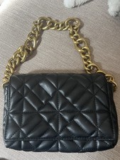 Black Quilted Chunky Chain Shoulder Bag From Zara Good Condition