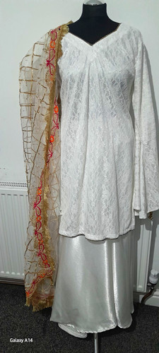 Women white silk sharara - ,