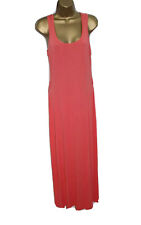 Orange Coral Midi /Calf Long Sleeveless Dress Size 10 Holiday Lightweight Jersey