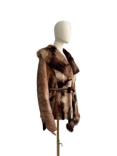 Vintage hooded real - real, sheepskin