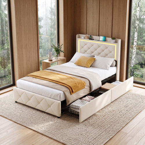 3ft single storage bed - bed, frame
