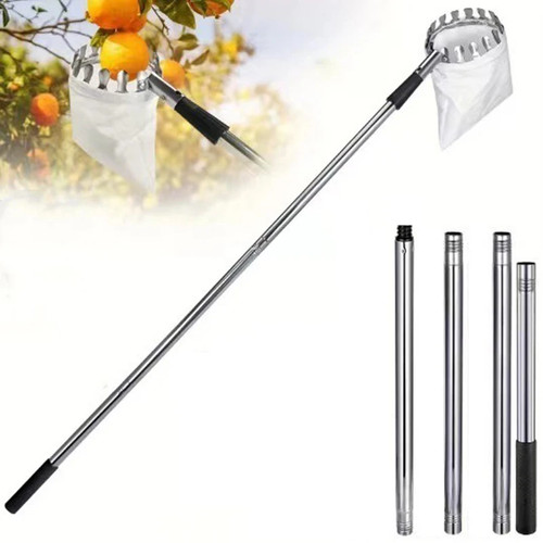 Stainless steel fruit picker - steel,