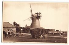 Medmerry Mill Selsey farmer hay filled wagon windmill UNP Postcard