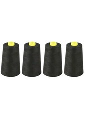 Overlocking Thread Polyester Industrial Sewing Machine 5000 Yard x 4 Cones BLACK