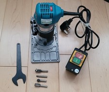 101748 Katsu Electric Router Trimmer With Large Metal Base No Volt Switch Bits