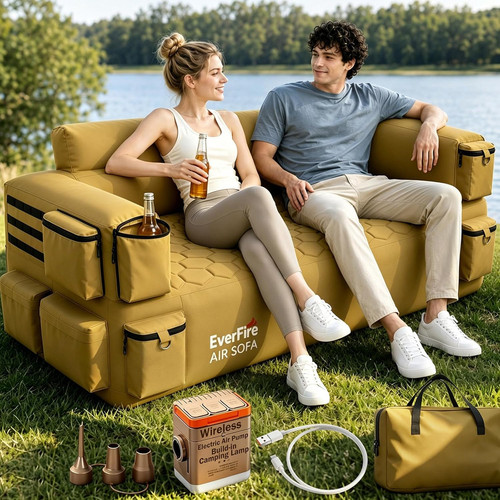 Portable inflatable couch with - portable,