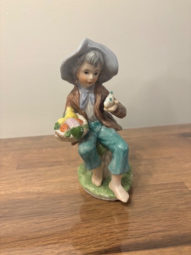 Vintage porcelain boy figurine - vintage,