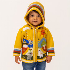 Yellow Kids Cardigan Short