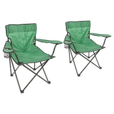 2x Matt Black/Green Folding